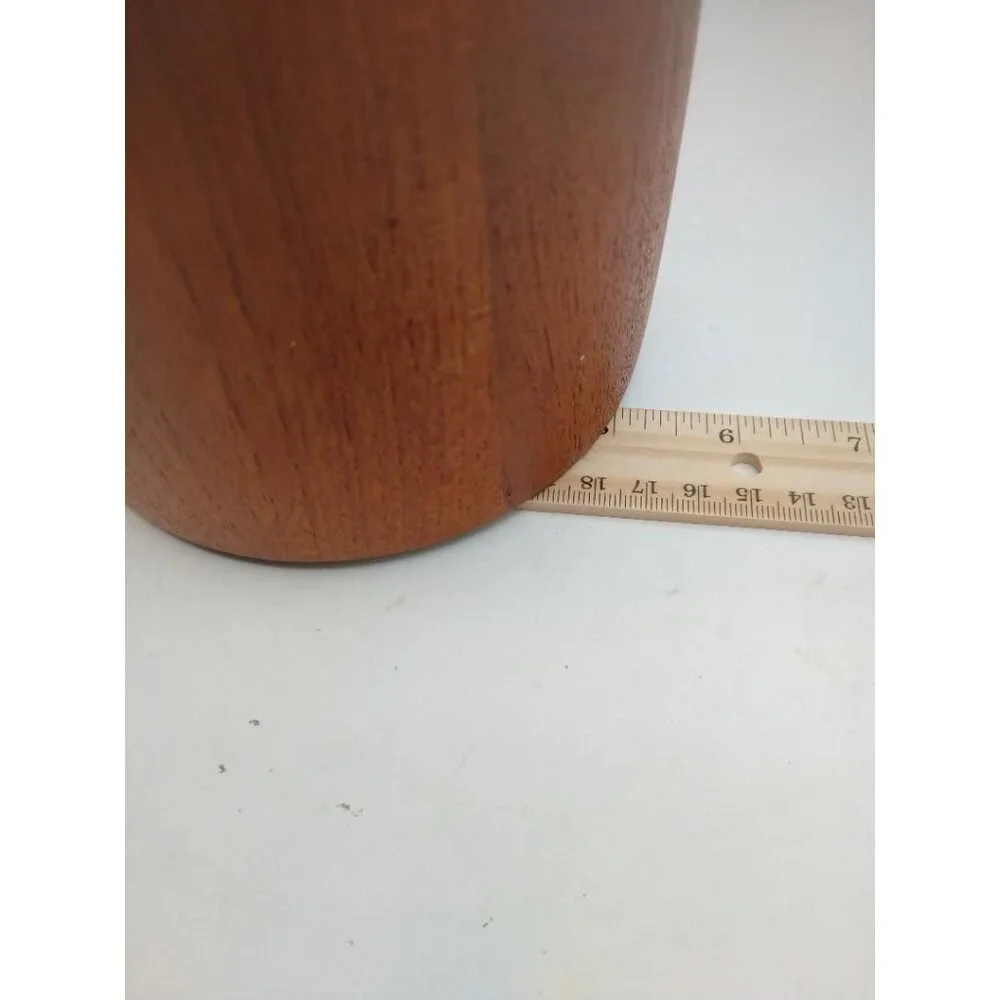 Genuine Burma Teak Wood Anri Form Lidded Canister With Cork Base